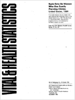 Basic Data on Women Who Use Family Planning Clinics United States 1980
