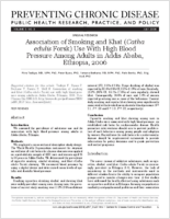 Association of Smoking and Khat Catha edulis Forsk Use With High Blood Pressure Among Adults in Addis Ababa Ethiopia 2006