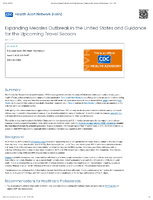 Expanding Measles Outbreak in the United States and Guidance for the Upcoming Travel Season March 7 2025 200 PM ET