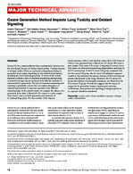 Ozone Generation Method Impacts Lung Toxicity and Oxidant Signaling