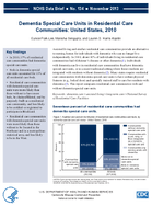 Dementia Special Care Units in Residential Care Communities United States 2010
