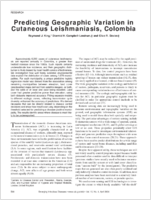 Predicting Geographic Variation in Cutaneous Leishmaniasis Colombia