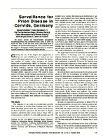 Surveillance for Prion Disease in Cervids Germany