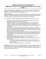 Guidance document for completing the application for permit to import biological agents into the United States