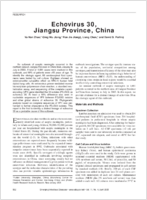 Echovirus 30 Jiangsu Province China