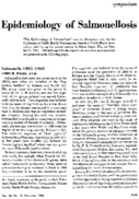 Epidemiology of salmonellosis