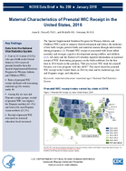 Maternal Characteristics of Prenatal WIC Receipt in the United States 2016