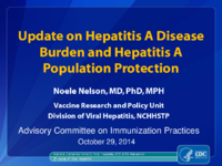 Update on hepatitis A disease burden and hepatitis  a population protection