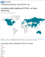 Locations with Confirmed COVID19 Cases Global Map as of 1100 AM ET February 25 2020