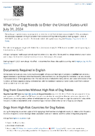 What Your Dog Needs to Enter the United States until July 31 2024