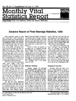 Advance report of final marriage statistics 1986