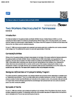 Two Workers Electrocuted in Tennessee FACE 8639