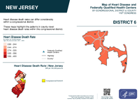 NJ Congressional District 06 Heart Disease and Federally Qualified Health Centers Map 119th Congress