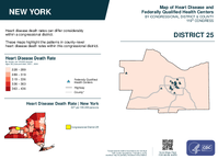 NY Congressional District 25 Heart Disease and Federally Qualified Health Centers Map 119th Congress