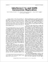 Interferon 1a and SARS Coronavirus Replication