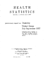 Preliminary report on disability United States JulySeptember 1957