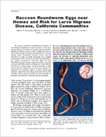 Raccoon Roundworm Eggs near Homes and Risk for Larva Migrans Disease California Communities