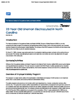 23YearOld Lineman Electrocuted in North Carolina FACE 8620