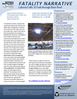 Fatality Narrative Laborer Falls 12 Feet Through Barn Roof