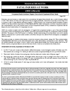 Massachusetts Fatal Injuries at Work 1999 Update