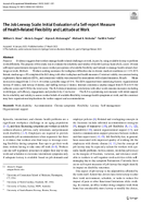 The Job Leeway Scale Initial Evaluation of a SelfReport Measure of HealthRelated Flexibility and Latitude at Work