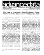 Office Visits for Hypertension National Ambulatory Medical Care Survey United States January 1975December 1976