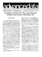 Remarriages of Women 1544 Years of Age Whose First Marriage Ended in Divorce United States 1976