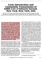 Early Introduction and Community Transmission of SARSCoV2 Omicron Variant New York New York USA