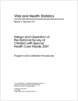 Design and Operation of the National Survey of Children with Special Health Care Needs 2001