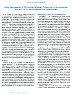 Infant Meningococcal Vaccination Advisory Committee on Immunization Practices ACIP Recommendations and Rationale
