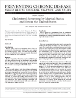 Cholesterol Screening by Marital Status and Sex in the United States
