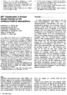 HIV transmission to female sexual partners of HIV antibodypositive hemophiliacs