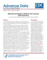 National Ambulatory Medical Care Survey 2002 Summary