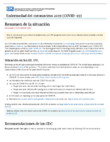 Enfermedad del coronavirus 2019 COVID19 Resumen de la situacin
