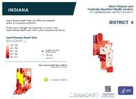 IN Congressional District 04 Heart Disease and Federally Qualified Health Centers Map 118th Congress