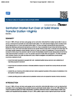 Sanitation Worker Run Over at Solid Waste Transfer Station  Virginia FACE 9511