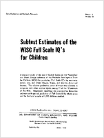 Subtest Estimates of the WISC Full Scale IQs for Children