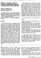 Effects Of Legislative Reform To Reduce Drunken Driving And AlcoholRelated Traffic Fatalities