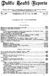 Public Health Reports  v XV no 30  table of contents