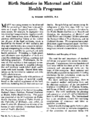 Birth statistics in maternal and child health programs
