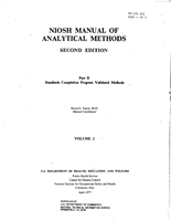 NIOSH Manual of Analytical Methods NMAM Second Edition Part II Standards Completion Program Validated Methods Volume 2 1977