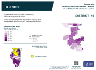 IL Congressional District 16 Stroke and Federally Qualified Health Centers Map 118th Congress