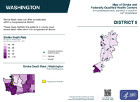 WA Congressional District 09 Stroke and Federally Qualified Health Centers Map 119th Congress