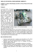 Laborer Died During Test Drive of FourWheel All Terrain Vehicle ATV