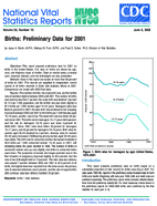 Births Preliminary Data for 2001