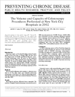The Volume and Capacity of Colonoscopy Procedures Performed at New York City Hospitals in 2002