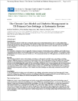 The Chronic Care Model and Diabetes Management in US Primary Care Settings A Systematic Review