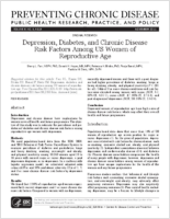 Depression Diabetes and Chronic Disease Risk Factors Among US Women of Reproductive Age