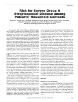 Risk for Severe Group A Streptococcal Disease among Patients Household Contacts