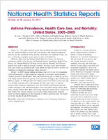 Asthma prevalence health care use and mortality United States 20052009